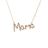 Heart Moon Letter Mama Pendant Copper Necklace sku image 7