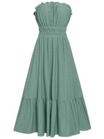 Women's A-line Skirt Simple Style Strapless Sleeveless Solid Color Midi Dress Daily main image 2