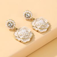 Elegant Starfish Flower Bow Knot Alloy Plating Inlay Artificial Pearls Rhinestones Gold Plated Women's Earrings sku image 4