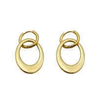 1 Pair Modern Style Simple Style Oval Plating 304 Stainless Steel 14K Gold Plated Drop Earrings main image 2