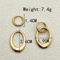 1 Pair Modern Style Simple Style Oval Plating 304 Stainless Steel 14K Gold Plated Drop Earrings main image 4