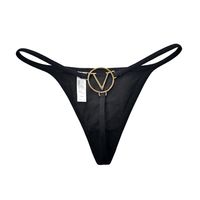 Solid Color Invisible Chain Low Waist Thong Panties sku image 1