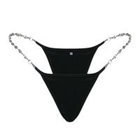 Solid Color Invisible Chain Low Waist Thong Panties sku image 8