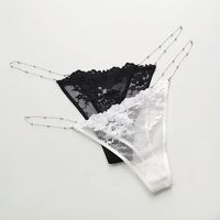 Solid Color Invisible Chain Low Waist Thong Panties main image 2