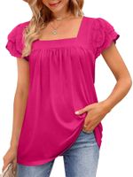 Women's T-shirt Short Sleeve T-shirts Lace Casual Flower main image 2