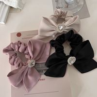 Simple Style Bow Knot Satin Inlay Rhinestones Hair Tie main image 2