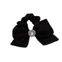 Simple Style Bow Knot Satin Inlay Rhinestones Hair Tie main image 6