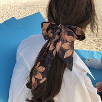 Retro Flower Silk Scarf Printing Hair Tie main image 1