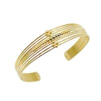 Simple Style Classic Style Ball Solid Color 304 Stainless Steel 14K Gold Plated Cuff Bracelets In Bulk main image 2