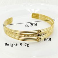 Simple Style Classic Style Ball Solid Color 304 Stainless Steel 14K Gold Plated Cuff Bracelets In Bulk main image 3