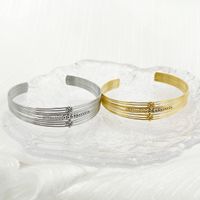 Simple Style Classic Style Ball Solid Color 304 Stainless Steel 14K Gold Plated Cuff Bracelets In Bulk main image 1