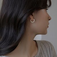 1 Pair Elegant Geometric Beaded Plating Imitation Pearl Earrings main image 5