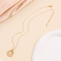 Vintage Style Streetwear Round Stainless Steel Plating 18k Gold Plated Pendant Necklace main image 5