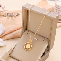 Vintage Style Streetwear Round Stainless Steel Plating 18k Gold Plated Pendant Necklace main image 3