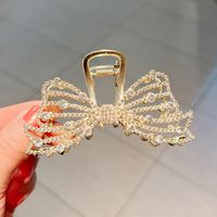Elegant Sweet Bow Knot Alloy Inlay Artificial Pearls Rhinestones Hair Claws main image 3