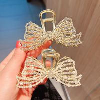 Elegant Sweet Bow Knot Alloy Inlay Artificial Pearls Rhinestones Hair Claws main image 1