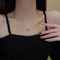 Einfacher Stil Herzform Kupfer Versilbert Halskette In Masse main image 2