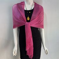 Women's Fashion Solid Color Polyester Tassel Shawls sku image 6