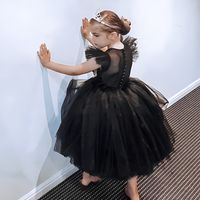 Elegant Princess Solid Color Polyester Girls Dresses sku image 6