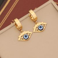 1 Pair IG Style Devil'S Eye Enamel Stainless Steel 18K Gold Plated Drop Earrings main image 10