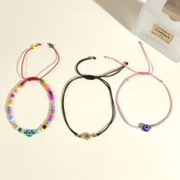 Bohemian Eye Plastic Resin Glass Knitting Gold Plated Women's Twisted Cable Bracele main image 7