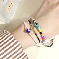 Bohemian Eye Plastic Resin Glass Knitting Gold Plated Women's Twisted Cable Bracele main image 1