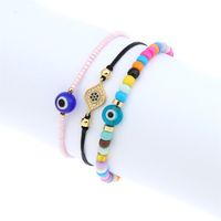 Bohemian Eye Plastic Resin Glass Knitting Gold Plated Women's Twisted Cable Bracele main image 6