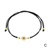 Bohemian Eye Plastic Resin Glass Knitting Gold Plated Women's Twisted Cable Bracele sku image 3