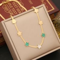 Simple Style Commute Flower Stainless Steel Plating Earrings Necklace sku image 3