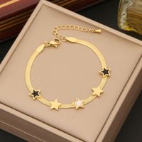 Stainless Steel 18K Gold Plated Simple Style Commute Plating Star Earrings Necklace sku image 2