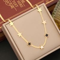 Acier Inoxydable Plaqué Or 18K Style Simple Commuer Placage Star Des Boucles D'Oreilles Collier main image 5