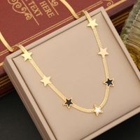 Stainless Steel 18K Gold Plated Simple Style Commute Plating Star Earrings Necklace sku image 3