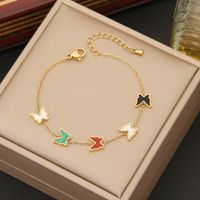 Stainless Steel 18K Gold Plated IG Style Animal Butterfly Bracelets Earrings Necklace sku image 2