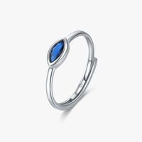 Simple Style Geometric Sterling Silver Inlay Zircon Rhodium Plated Rings main image 2