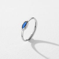 Simple Style Geometric Sterling Silver Inlay Zircon Rhodium Plated Rings main image 1