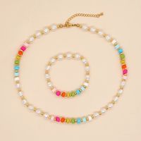 Artistic Colorful Imitation Pearl Soft Clay Wholesale Bracelets Necklace sku image 8