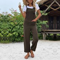 Women's Daily Vintage Style Solid Color Ankle-length Jumpsuits sku image 1