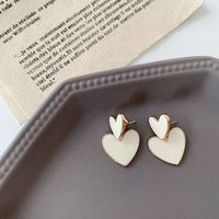Cute Heart Shape Alloy Enamel Women's Drop Earrings sku image 3