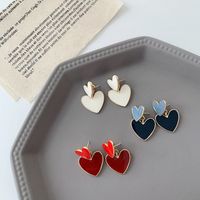 Cute Heart Shape Alloy Enamel Women's Drop Earrings main image 1