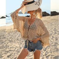 Women's Simple Style Solid Color Hollow Out Cover Ups main image 4