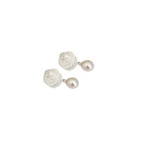 1 Pair Simple Style Flower Freshwater Pearl Sterling Silver Earrings main image 3