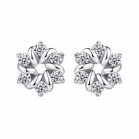 1 Pair Simple Style Flower Copper Plating Inlay Zircon Ear Studs main image 5
