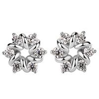 1 Pair Simple Style Flower Copper Plating Inlay Zircon Ear Studs main image 6