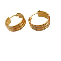 1 Pair Simple Style Solid Color Stainless Steel Hoop Earrings main image 2