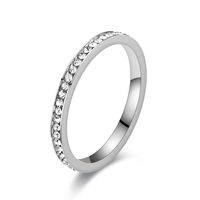 Simple Style Circle Stainless Steel Inlay Zircon Rings main image 4