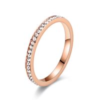 Simple Style Circle Stainless Steel Inlay Zircon Rings main image 3