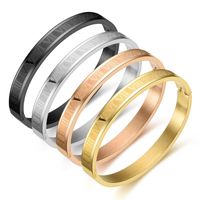 Simple Style Number Stainless Steel Bangle main image 1