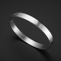 Simple Style Number Stainless Steel Bangle sku image 1