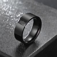 Simple Style Circle Stainless Steel Inlay Zircon Men's Rings main image 4