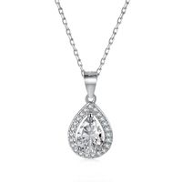 Fairy Style Water Droplets Sterling Silver Plating Inlay Zircon Pendant Necklace sku image 4